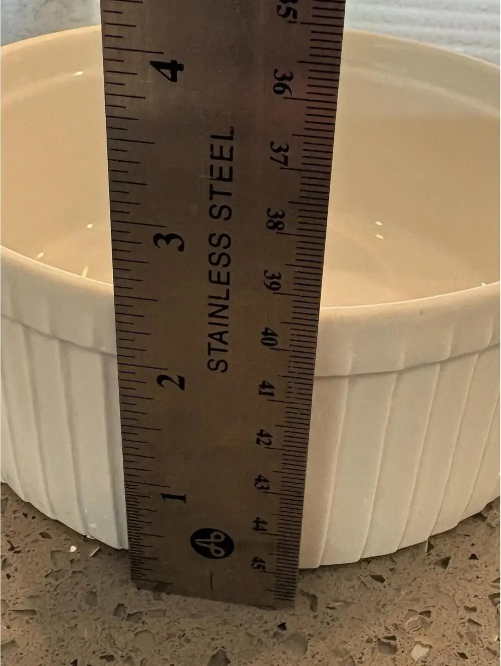 Pillivuyt France White Porcelain Ribbed Soufflé Dish - 6.5